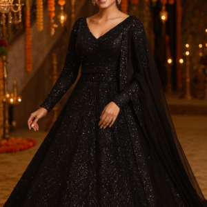 Black seqinned style Anarkali!!