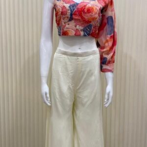 Printed Crop top with Palazzo pants!!