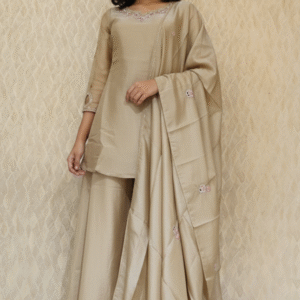 short paplum with plazzo
hand work zardozi
fabric pure tissue