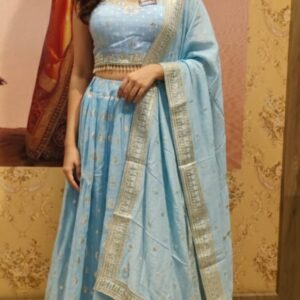 lehanga ✨ 🩵
traditional with a twist ✨
silk fabric 
self zari