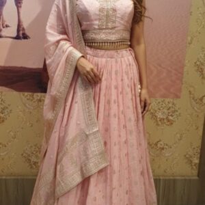 🩷✨Blush Pink  self zari  Lehenga Set with Dupatta 💫