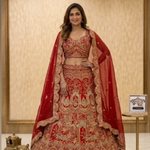 ♥️✨Premium Bridal Lehenga in Rich Red with Heavy Handwork✨